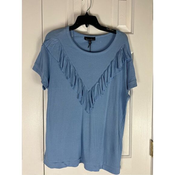 NWT Alison Andrews Blue Blouse Size L - Picture 1 of 3